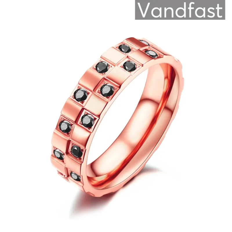 ANNEBRAUNER Chess Rose/Black Ring