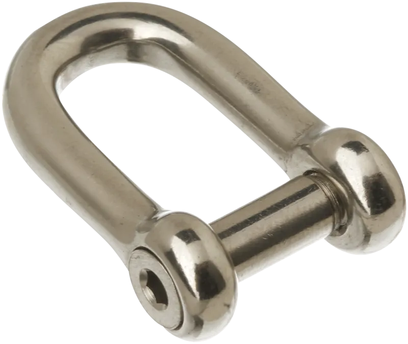 D-sjækel m/6kt bolt A4 handelskvalitet 6mm