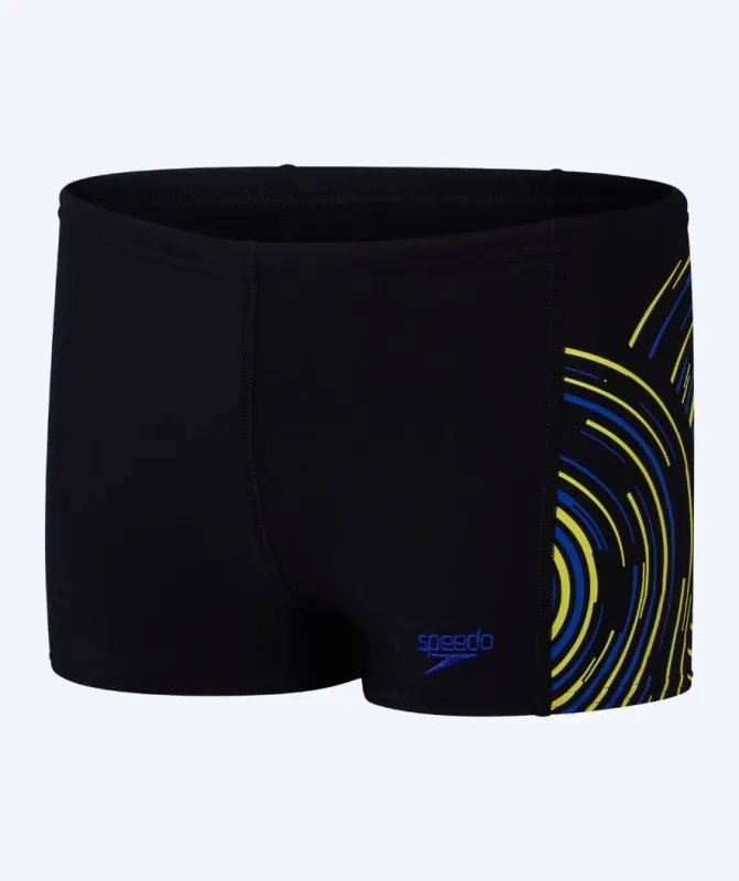 Speedo aquashorts til drenge - Plastisol Placement - Sort/blå/gul