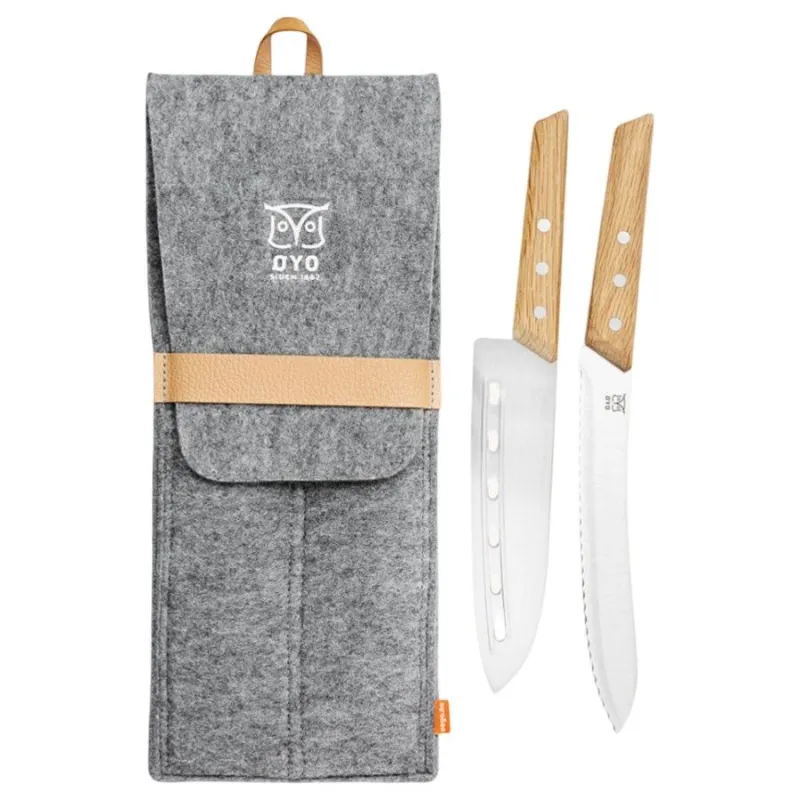 Oyo Duo Hiking Knife Set, knivesæt, grå