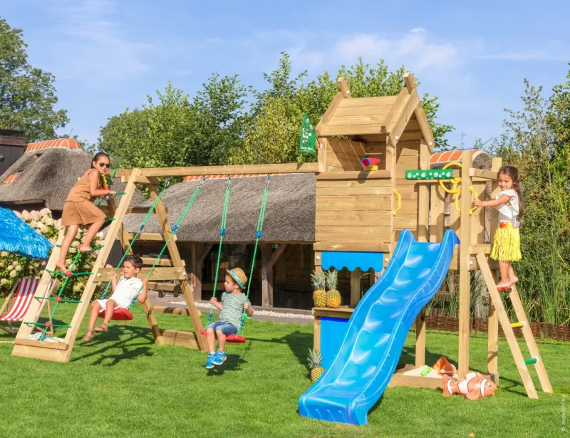 Jungle Gym - Legetårn Resort 2-Climb Module Blå Rutsjebane 125 cm Platform