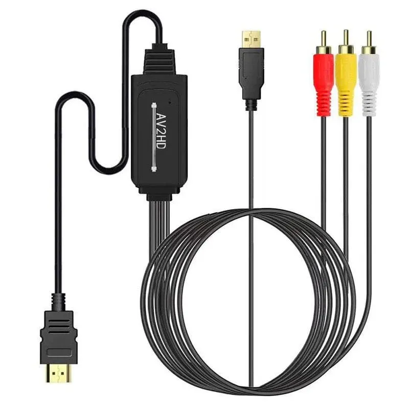 AV til HDMI Adapter Kabel 1080P til DVD, VHS, Kamera og Retrospil  -  1.8 m