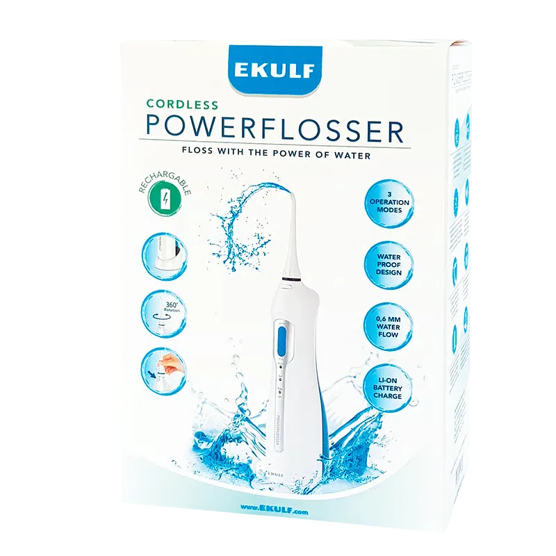 Ekulf PowerFlosser Elektrisk Mundskyller Trådløs (1 stk)