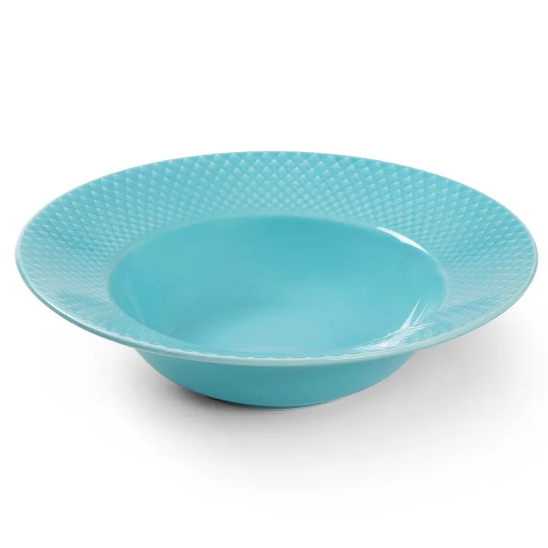 Lyngby porcelæn Rhombe Color dyb tallerken, 24,5 cm, turkis