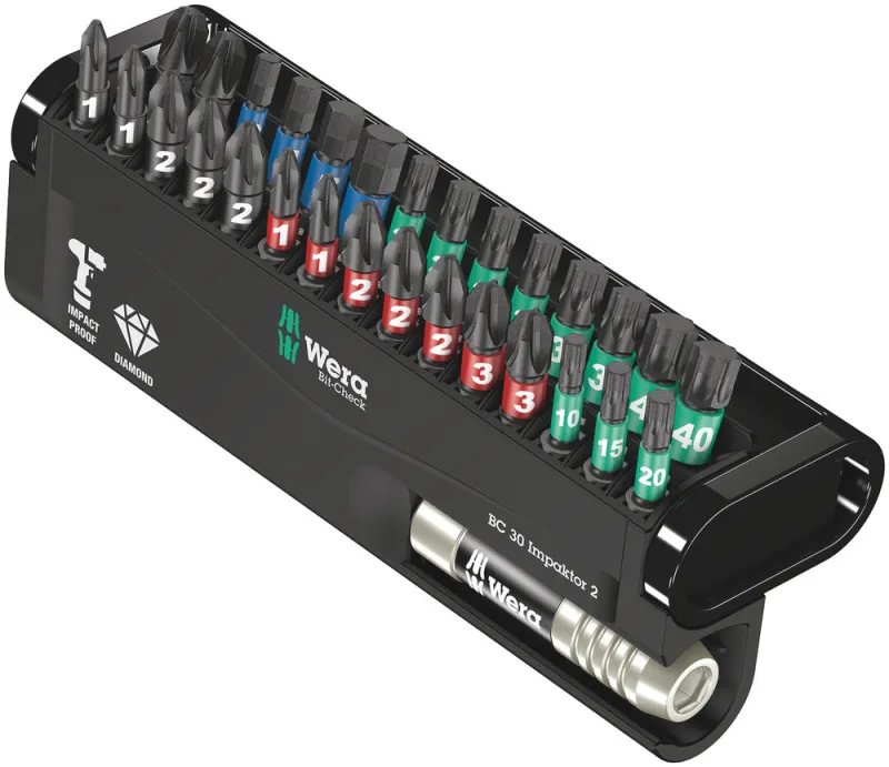 Slagbitssæt BC30 Impaktor 2 m/29 bits + holder