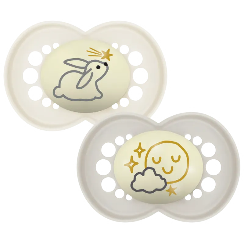 MAM Original Sut Night 6-16M Silicone Neutral (2 stk)