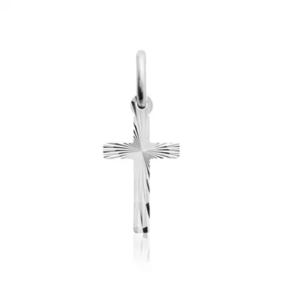Vedhæng i Sølv med lille Kors - 8 x 14 mm