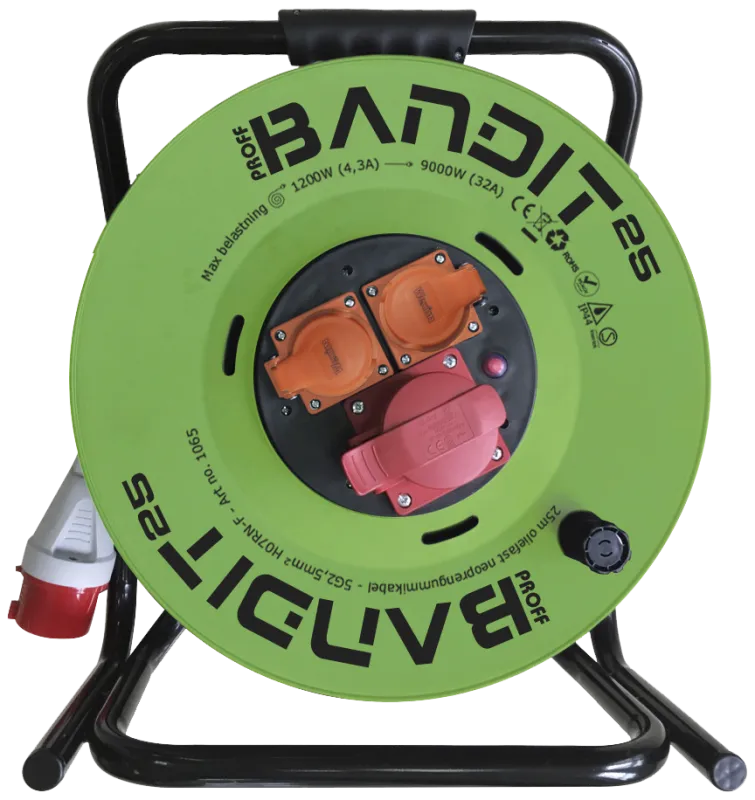 Kabeltromle Bandit 25 mtr. 400V/230V med jord