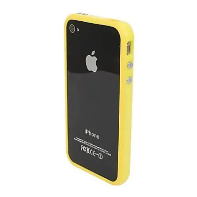 iPhone 4/4S hård gummi bumper. Gul.