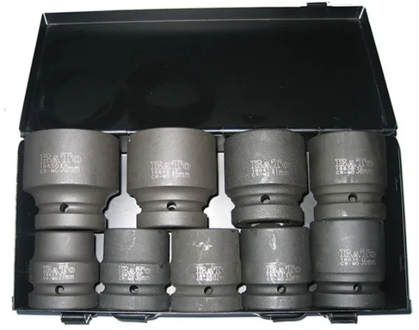 BATO Krafttopsæt 1" 27-50mm kort. 9 dele.