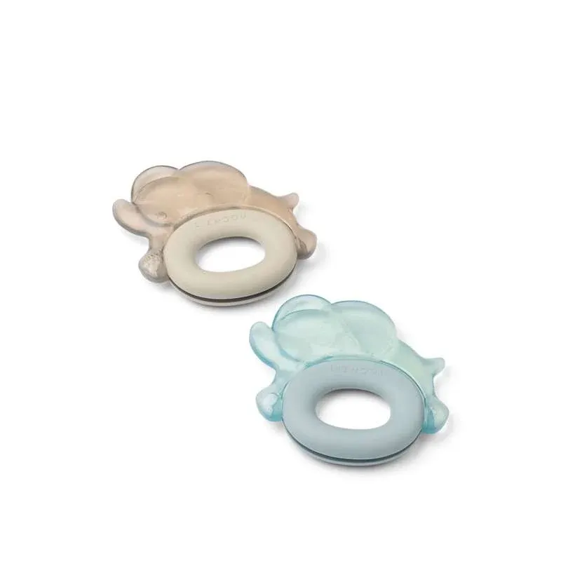 Liewood Rita Kølende Elefantbideringe - 2 stk - Sandy/Dove Blue