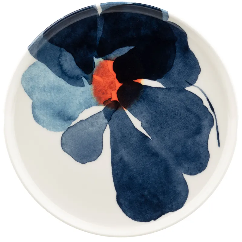Marimekko Valssi tallerken 20 cm, white/blue/orange