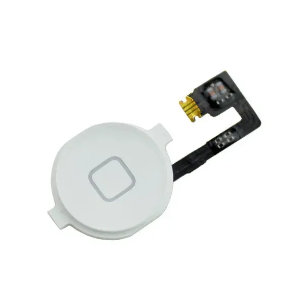 iPhone 4 Home knap med kabel. OEM kvalitet. Hvid.