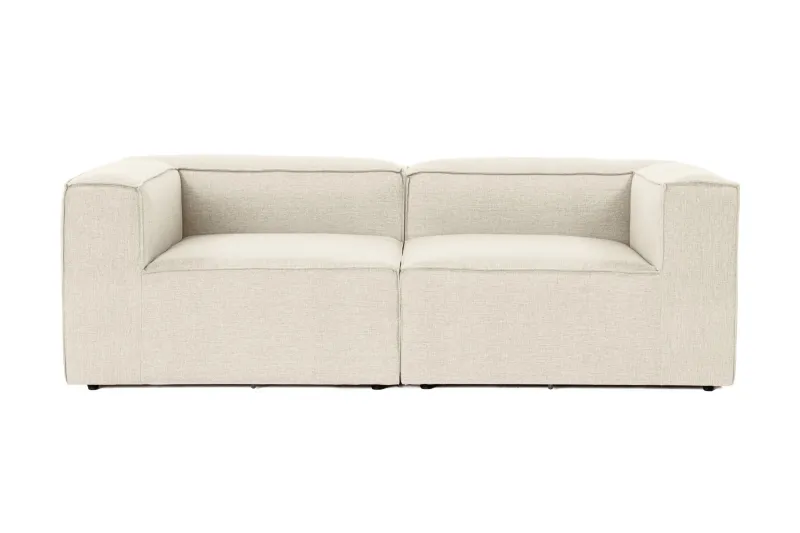 NORDVÄRK Fora 2 pers. sofa - ecru stof og plastik