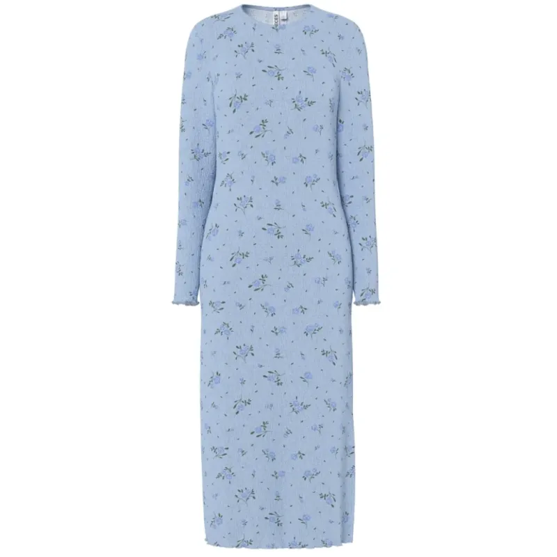PIECES dame kjole PCFLORA - Cashmere Blue BLUE FLOWERS