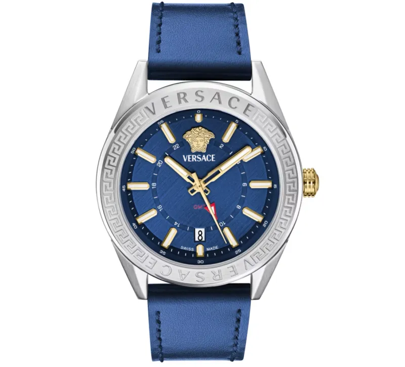 Versace V-code Blue Leather herreur VEAFA0124