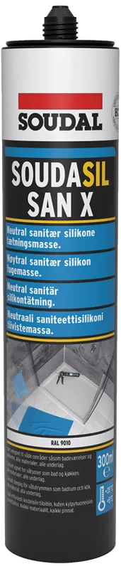 Soudasil SanX sanitetssilicone 300ml hvid