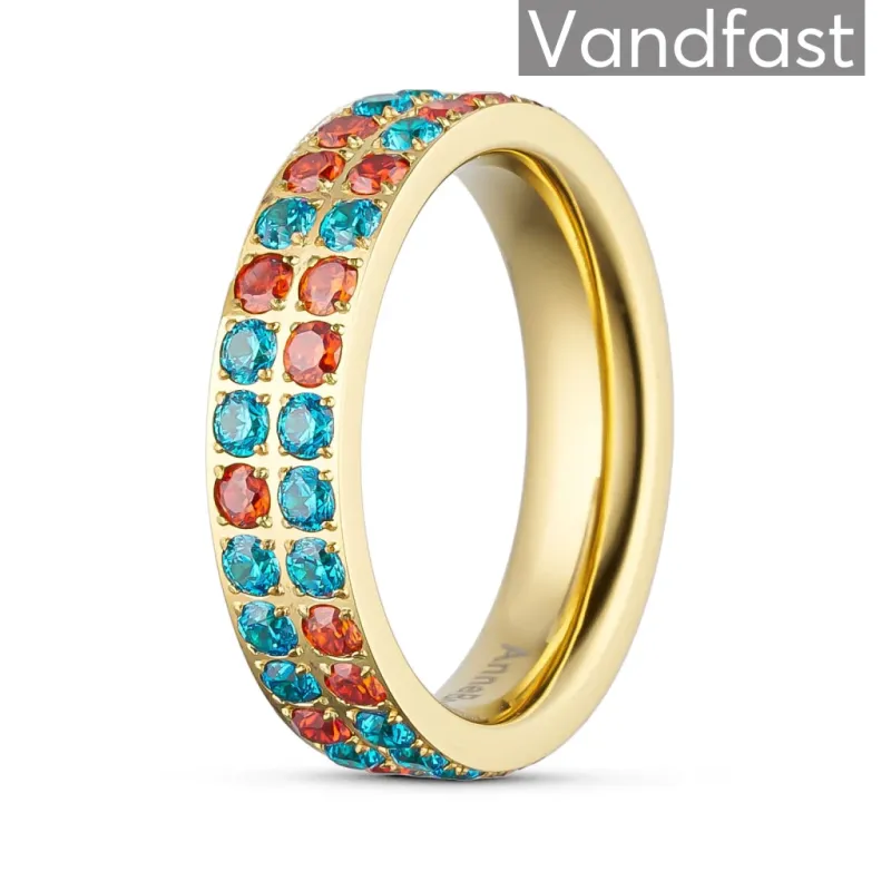 ANNEBRAUNER Alliance Orange And Blue Ring 18K Guldbelagt