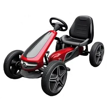 Mercedes Benz, Go-Kart med gummihjul  -  sportssæde og håndbremse (3-8 år),rød