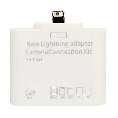 6 i 1 Kameraadapter til iPad med SD-kortlæser  -  Hvid