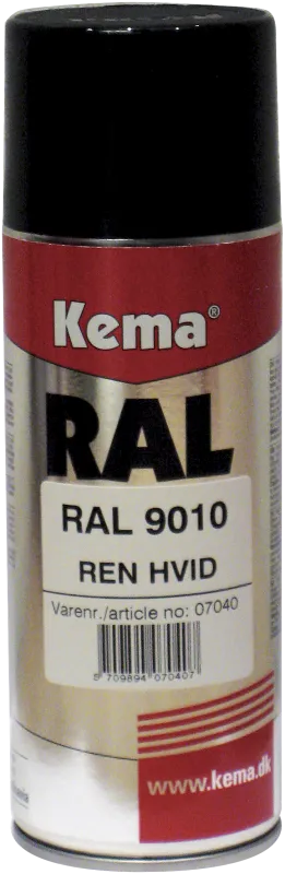 Kema industrilak RAL-9010 ren hvid spray 400ml