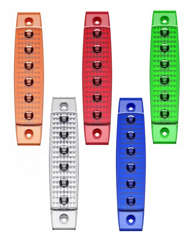UDSALG - 6 LED markeringslygte, 12 / 24v - 3D linser - Dinled - Markeringslys
