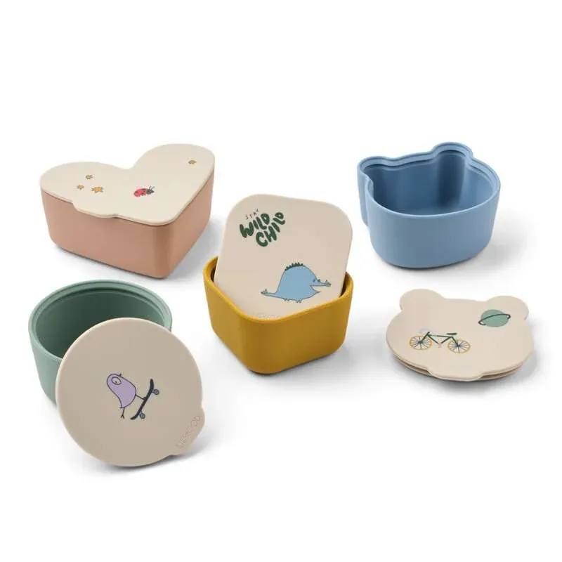 Liewood Toto Snackbox - 4-pak - Tamtam/Sandy