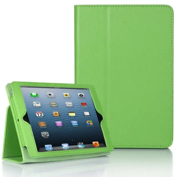 Lædertaske /-holder til iPad Mini. Grøn.