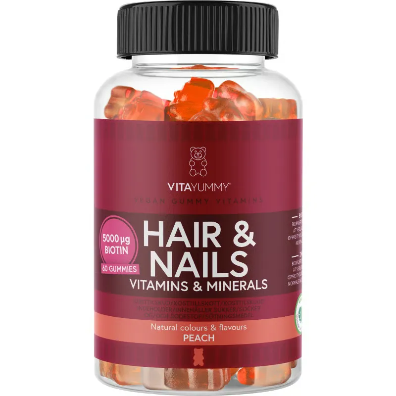 VitaYummy Hair & Nails Peach (60 stk)