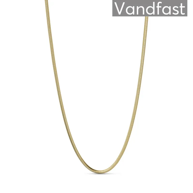 ANNEBRAUNER Snake Round Halskæde 60 cm guldbelagt