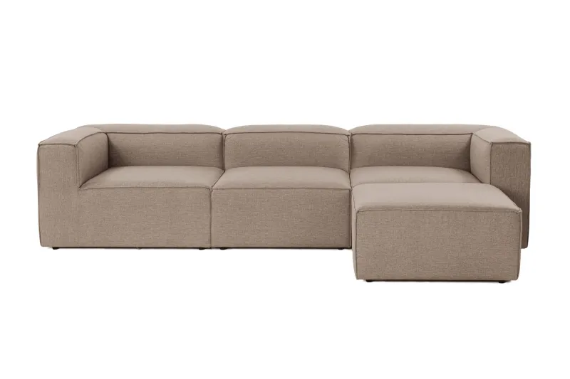 NORDVÄRK Fora hjørnesofa - brun hør og plast