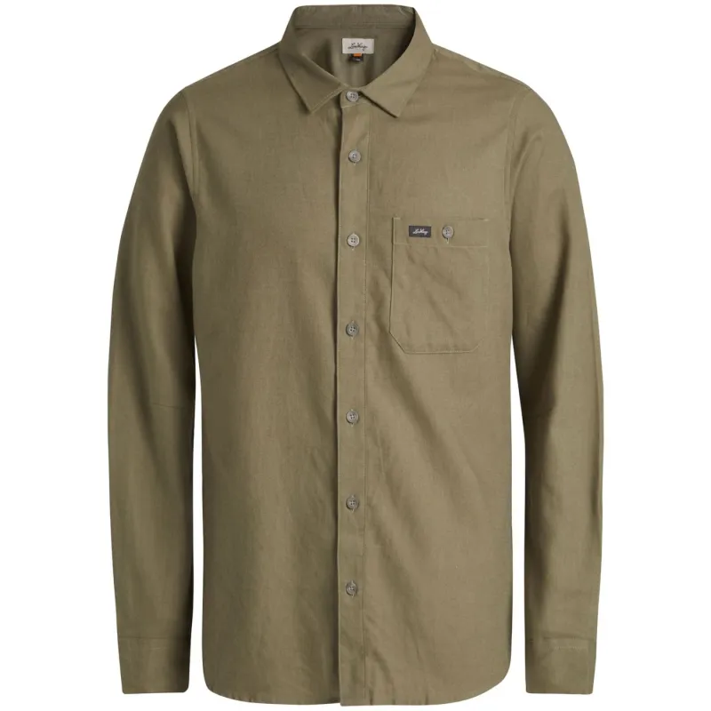 Lundhags Ekren Solid Ms LS Shirt, skjorte, herre, grøn