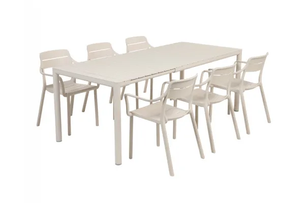 Nardi Tevere Cassia Havemøbelsæt 147-211cm - Sand