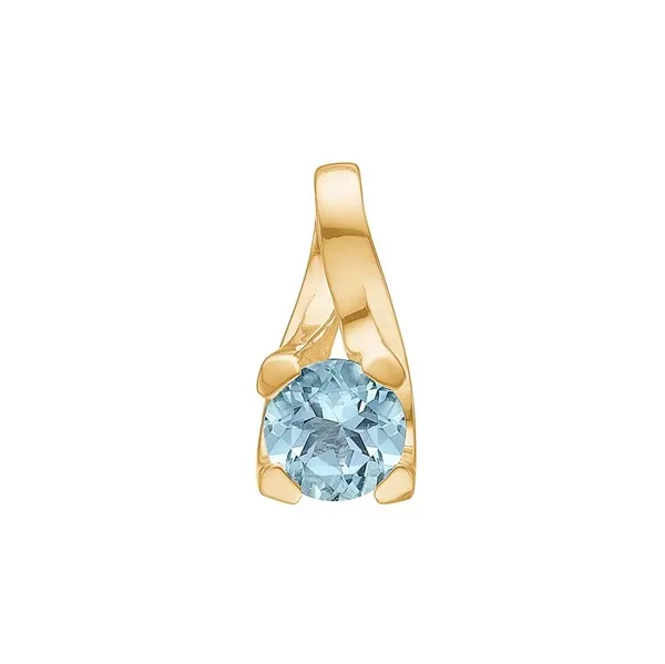 Guld Vedhæng 8 kt. med blå Topaz
