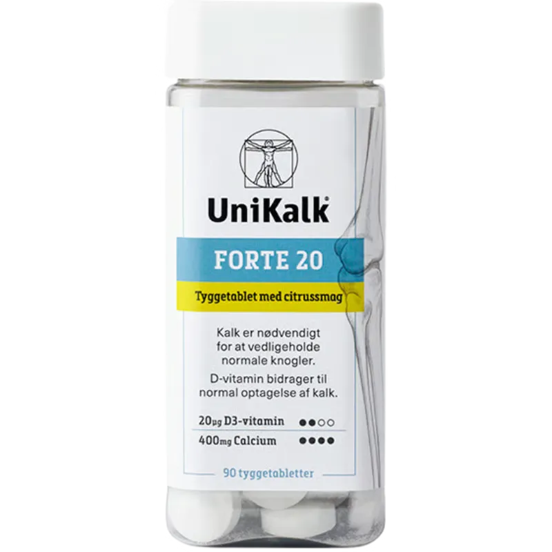 Unikalk Forte 20 Tyggetablet (90 stk)