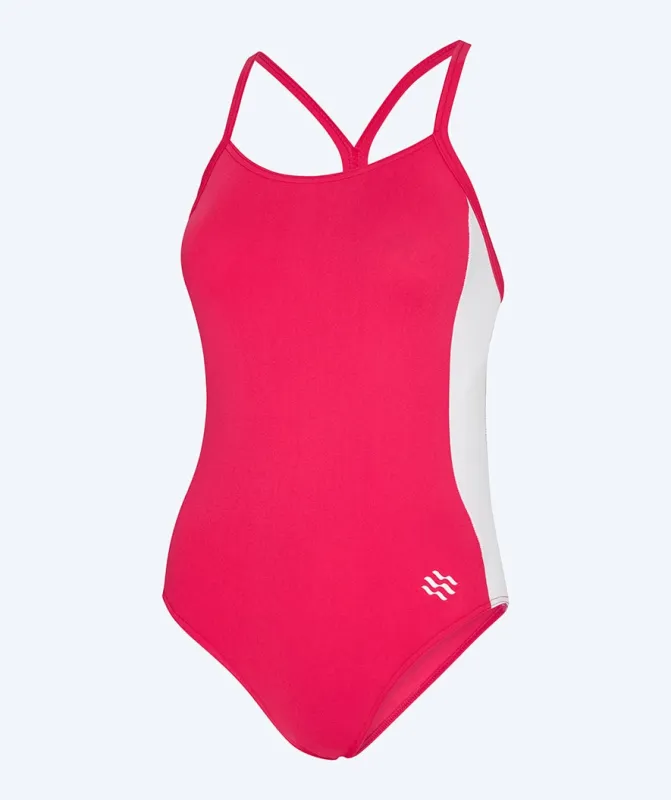 Watery badedragt til damer - Sidestroke Solid - Shiny Red - Svømmedragter