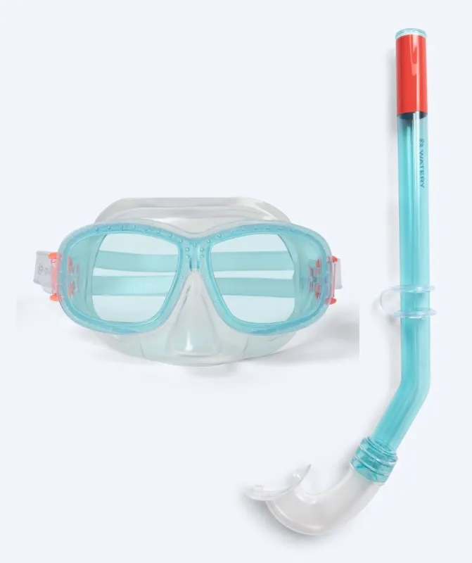 Watery Combo snorkelsæt til børn (4-10) - Wyre - Hvid/blå - Snorkelsæt til børn (4-16 år)