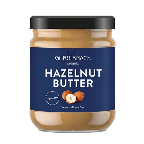 Hasselnøddesmør Crunchy Ø Guru Snack - 250 gram