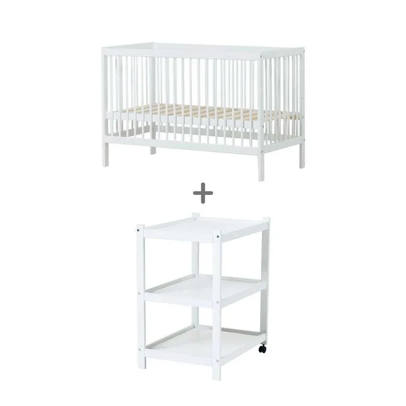 Hoppekids IDA-MARIE Bundle - Babyseng og IDA-MARIE Puslebord
