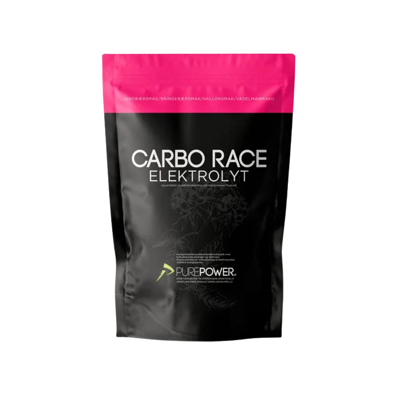 PurePower Carbo Race Elektrolyt Hindbær 1 kg