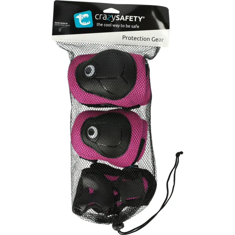 Crazy Safety, beskyttelsessæt, junior, pink