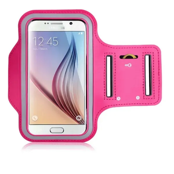 Sportsarmbånd til Samsung S3, S4, S5, S6, S6 Edge & S7. Hot pink