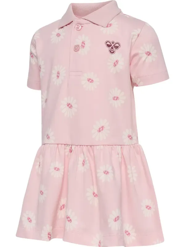 Reg Blomster Polo Kjole - Pale lilac - 110