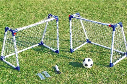 Minipode Fodboldmål i PLAST - 74 x 60 x 46 cm - Sæt med 2 mål, bold og pumpe til de helt små