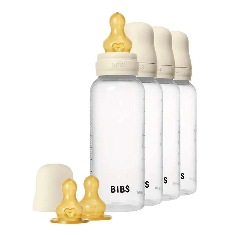 BIBS Bottle - Sutteflaskesæt - 4 stk. - Plastik - Naturgummi - 270ml - Ivory
