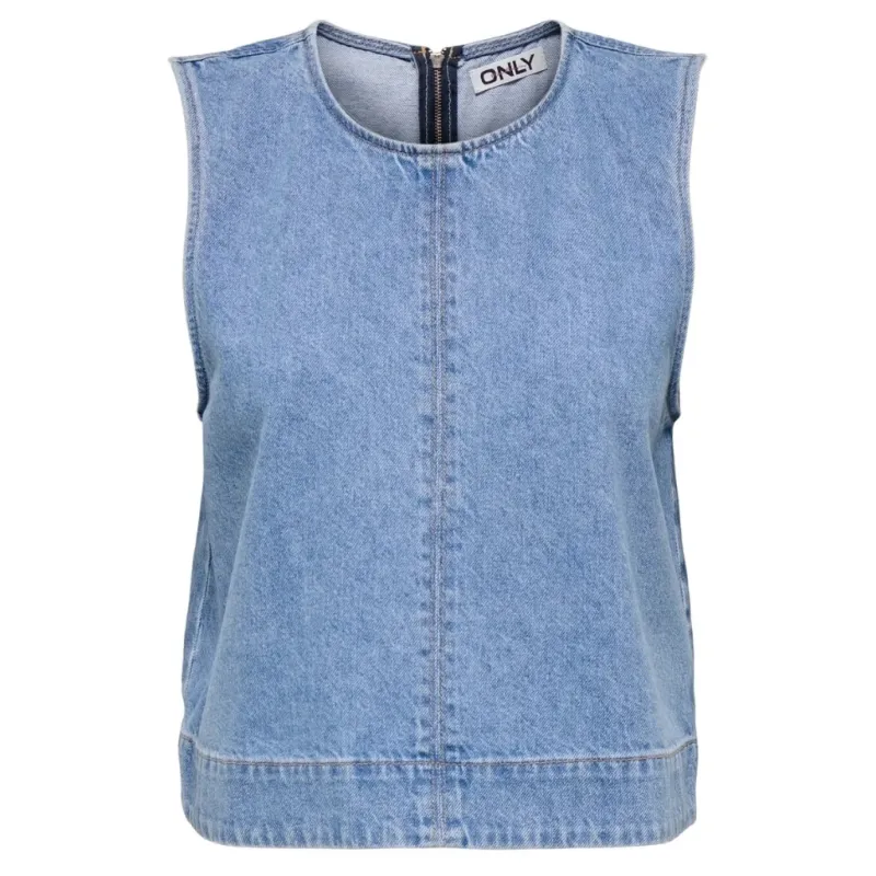 ONLY dame top ONLDORSI - Light Blue Denim