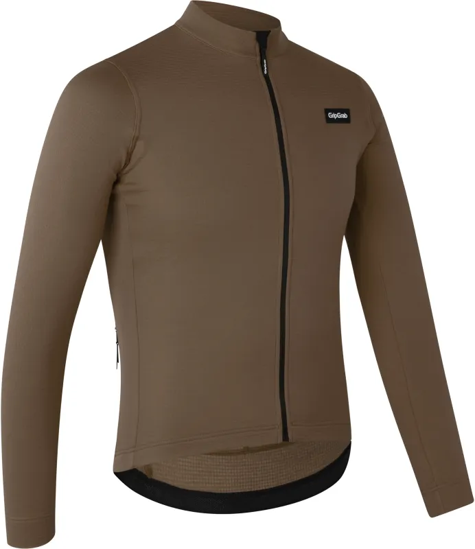 GripGrab Langærmet EXPLR Merinotech-termocykeltrøje - Brown