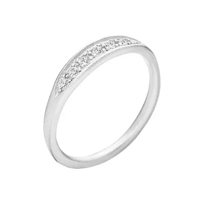 Ring i Sølv med hvide Zirkoniasten - str. 50
