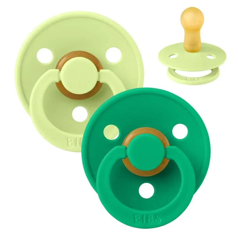 BIBS Rund Colour Sut - 2-Pak - Str. 2 - Naturgummi - Matcha/Cactus