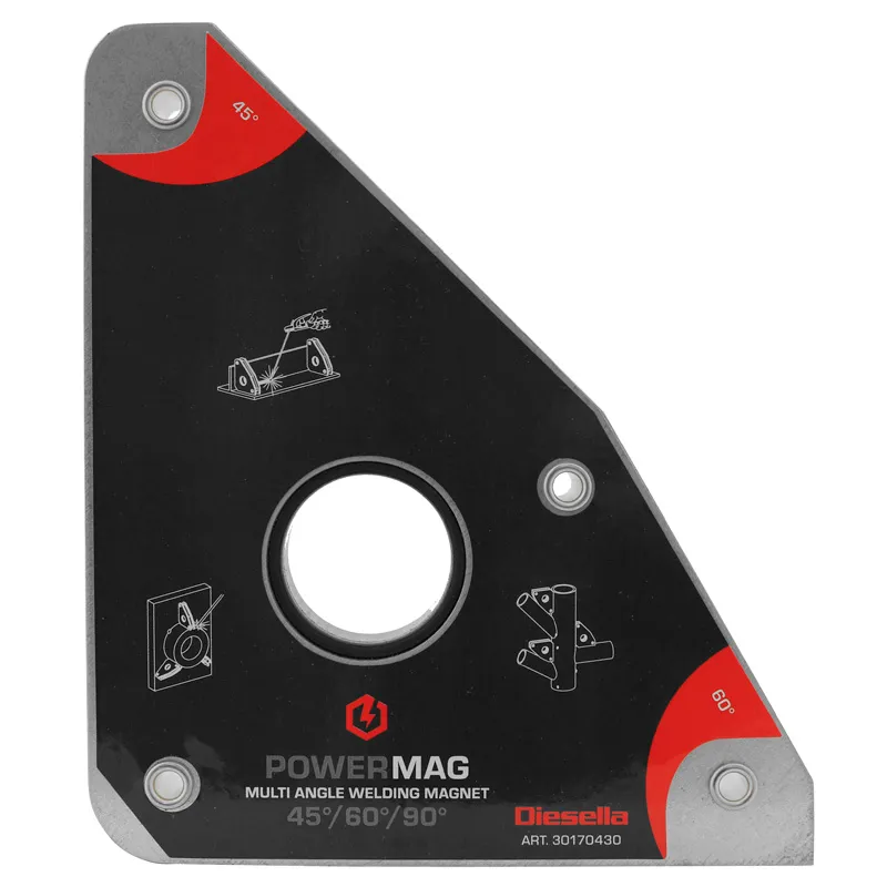 WLDPRO Multivinkel svejsemagnet med 30°/45°/60°/90° vinkler (55kg/540N)